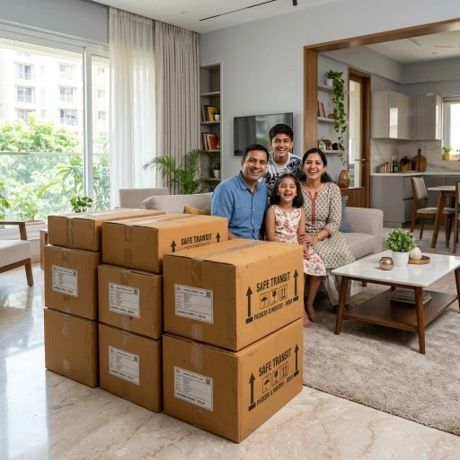Delivered boxes inside house