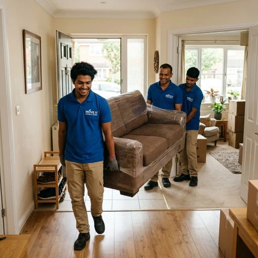 Move It Packers and Movers team carrying furniture